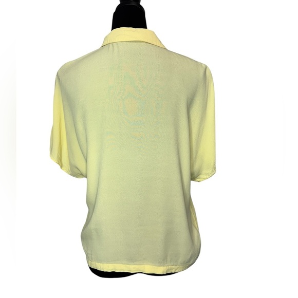Aritzia Wilfred Free Button-Up  Short Sleeve Top Yellow - Picture 4 of 9